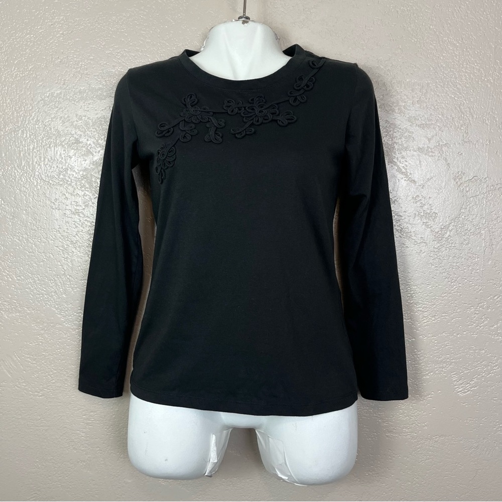 5 for $30 Passports women long cardigan black embroidered blouse size small‎ - Picture 6 of 14